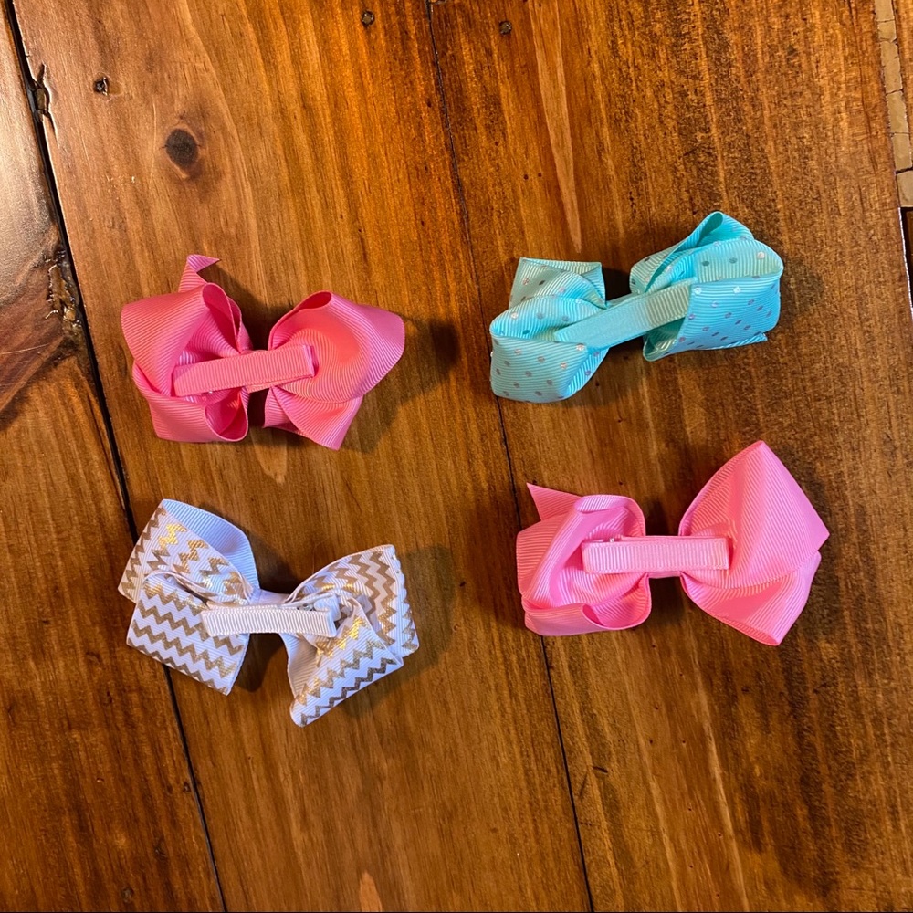 4 Mini Multi Color Bows - Picture 2 of 2